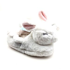 Cat & Jack Bunny Slipper Shoes Size 7/8 Medium Girls White Easter Faux Fur